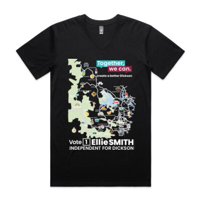 LIMITED EDITION • Dickson Map • V-neck Black T-shirt LIMITED EDITION • Dickson Map • V-neck Black T-shirt Thumbnail