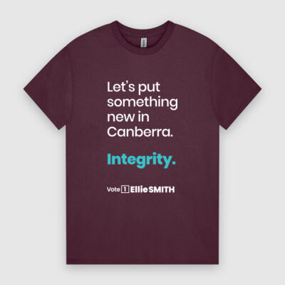LMITED EDITION • Let's put something new in Canberra. Integrity • Maroon Thumbnail